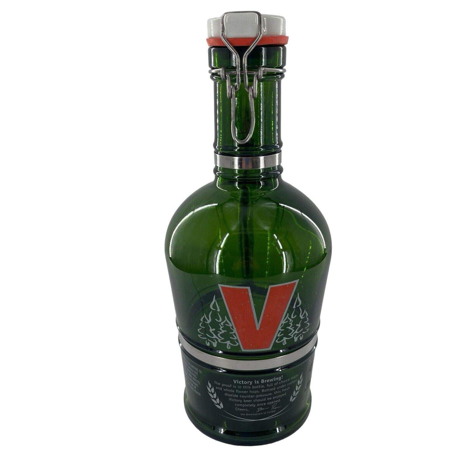 Victory Brewing Company MUSTER GESCHUTZT 2 Liter Green Glass Beer Bottle
