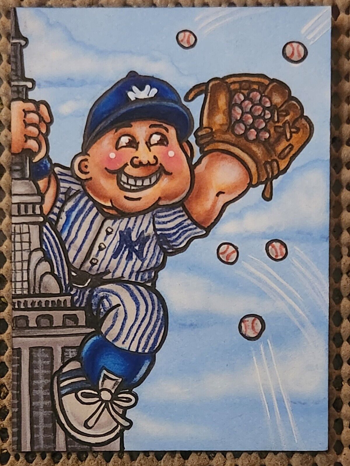 ANTHONY VOLPE BIG APPLE SKETCH CARD GPK x MLB PARODY (1/1) HAND DRAWN ARTWORK SP