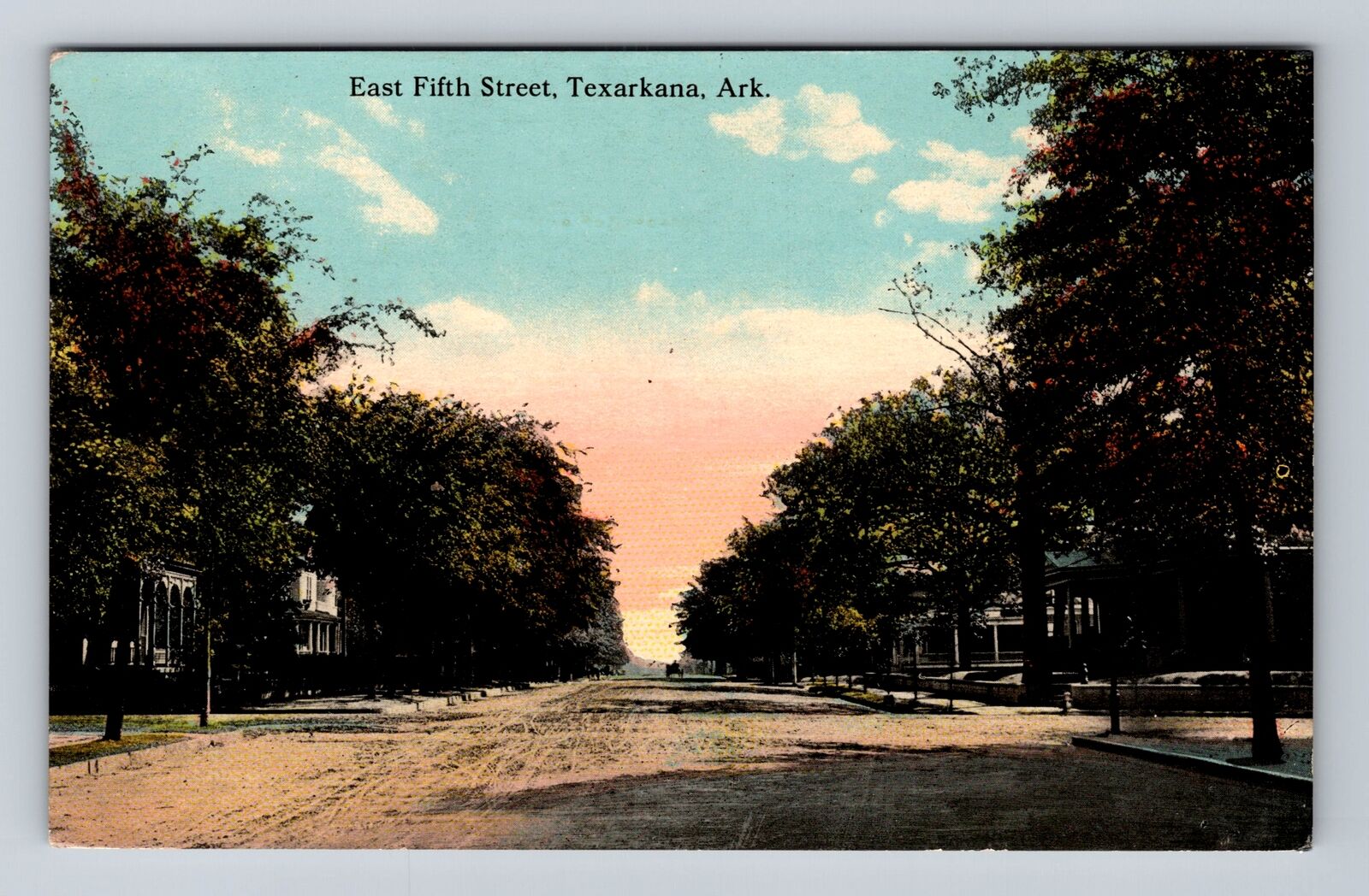 Texarkana AR-Arkansas, East Fifth Street Scenic View, Antique, Vintage Postcard