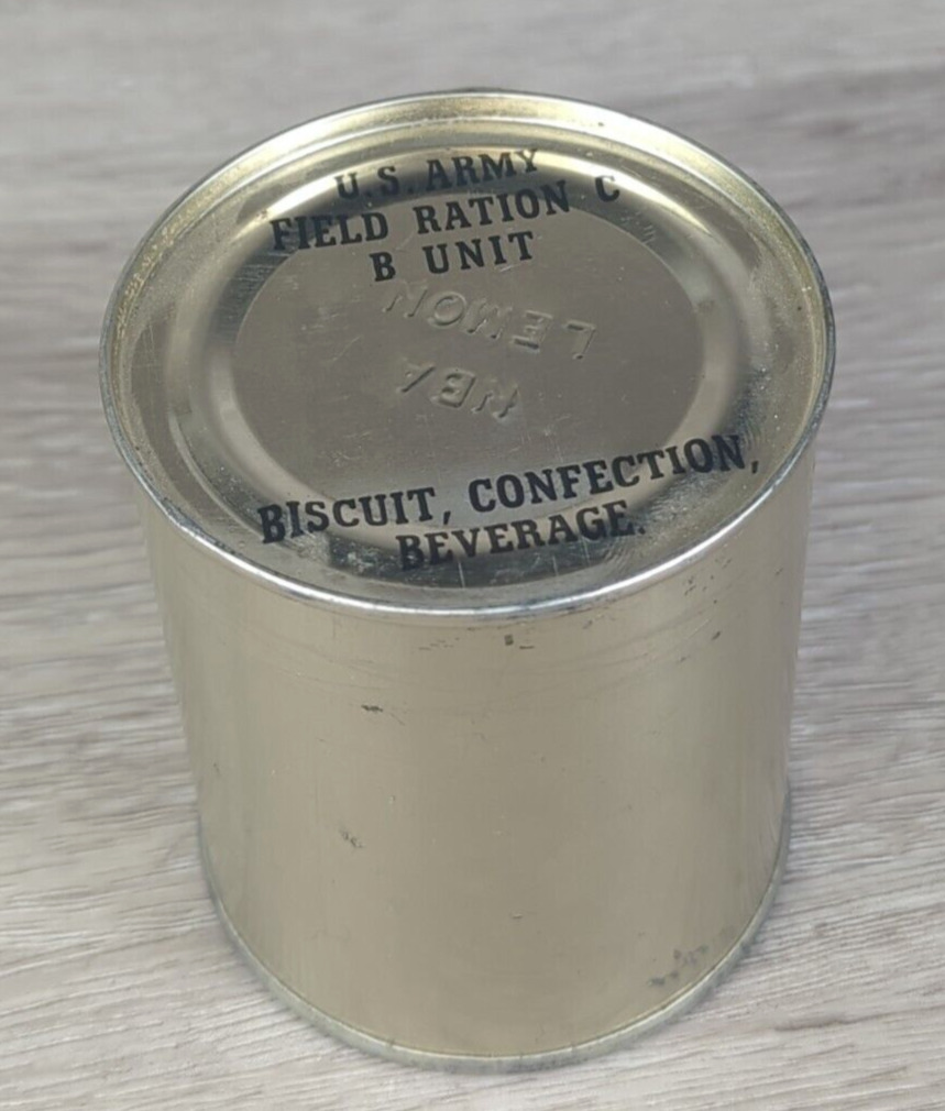 Vtg. 1940s WWII US Army Field Ration C B Unit Biscuit Confection Beverage Lemon