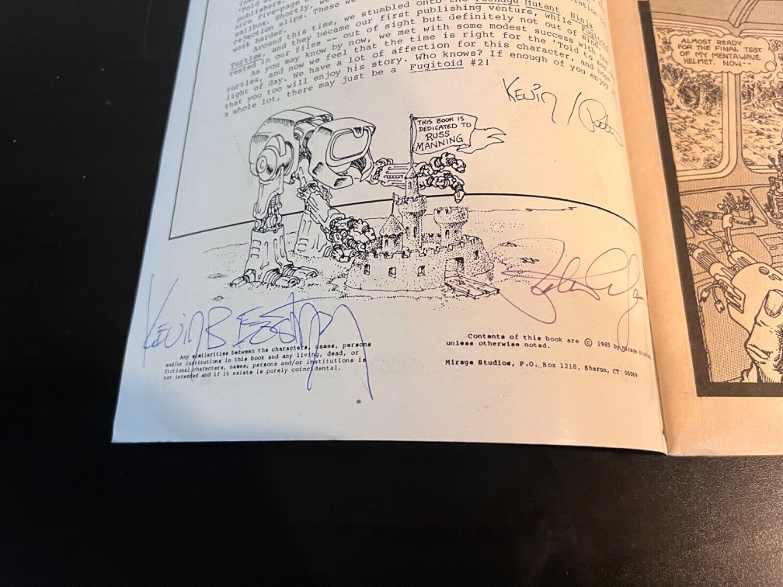 Fugitoid #1 Kevin Eastman & Peter Laird Signed Mirage Studios FN/VF 1985 TMNT
