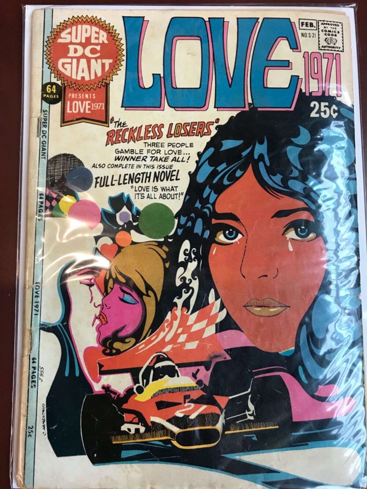 Super DC Giant s-21 VG Love 1971 HTF Highly Sought After Pop Art Groovy RARE