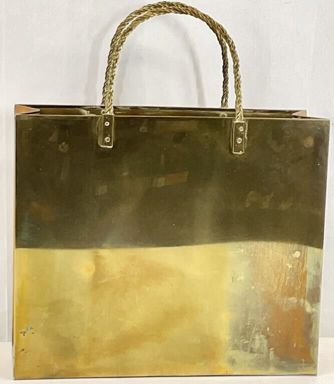 Vintage MCM Large Brass Shopping Bag Basket