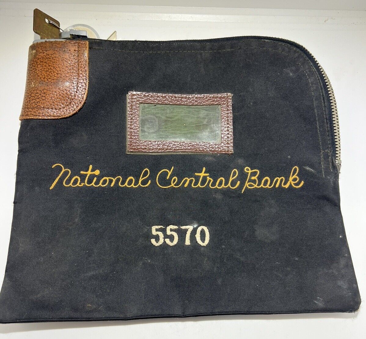 Rifkin Vintage Canvas Locking Bank Deposit Bag  w/Key  