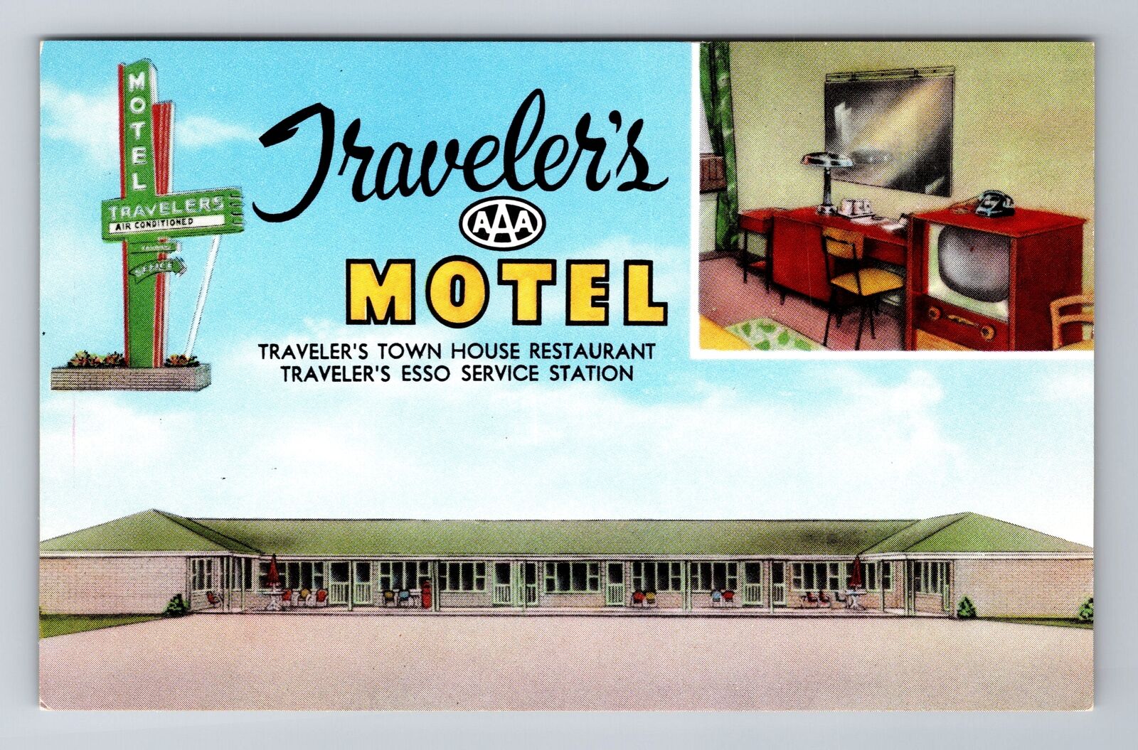 Corning AR-Arkansas, Travelers Motel Advertising, Antique Vintage Postcard