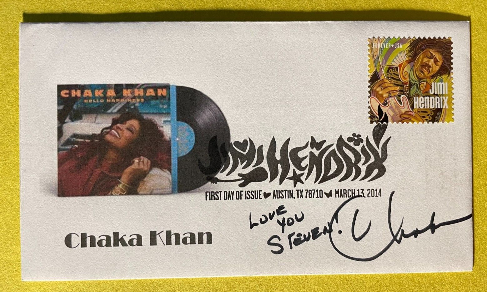 SIGNED CHAKA KHAN FDC AUTOGRAPHED FIRST DAY COVER