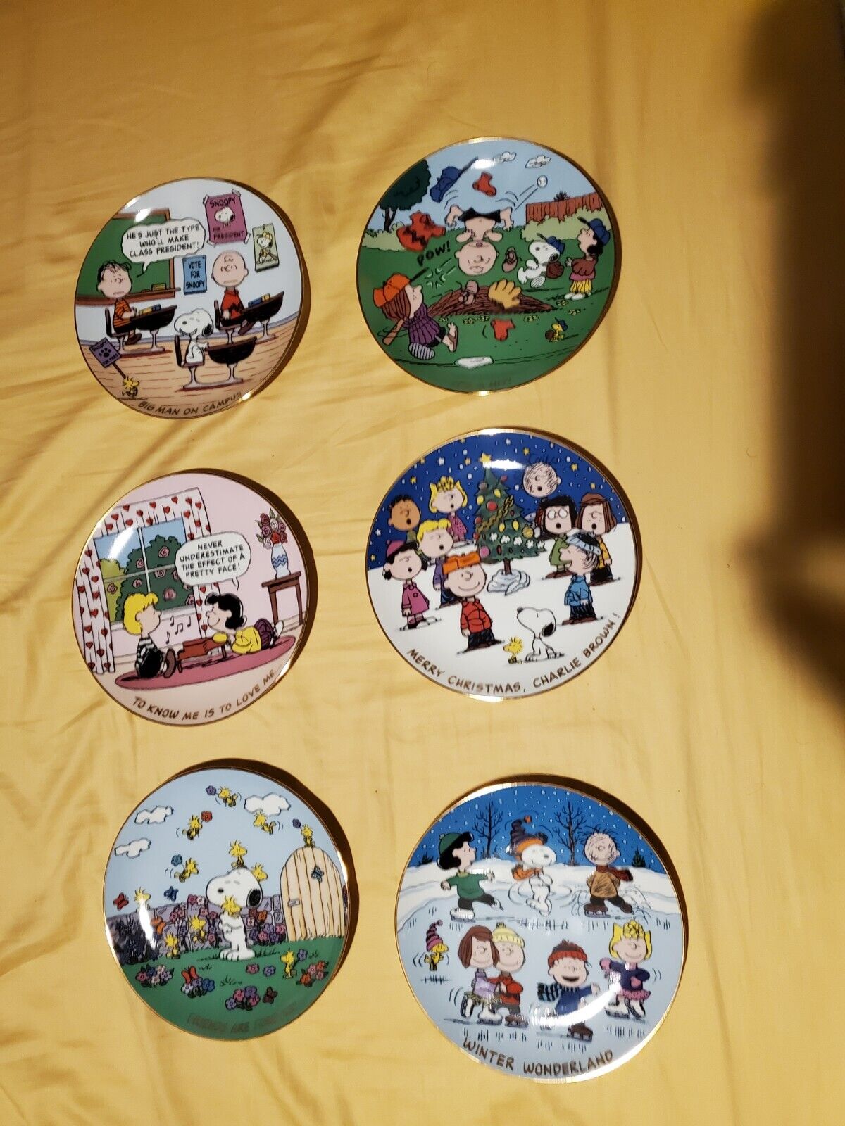 The Peanuts Collector Plates (6 In Total) Peanuts Magical Moments Collection 