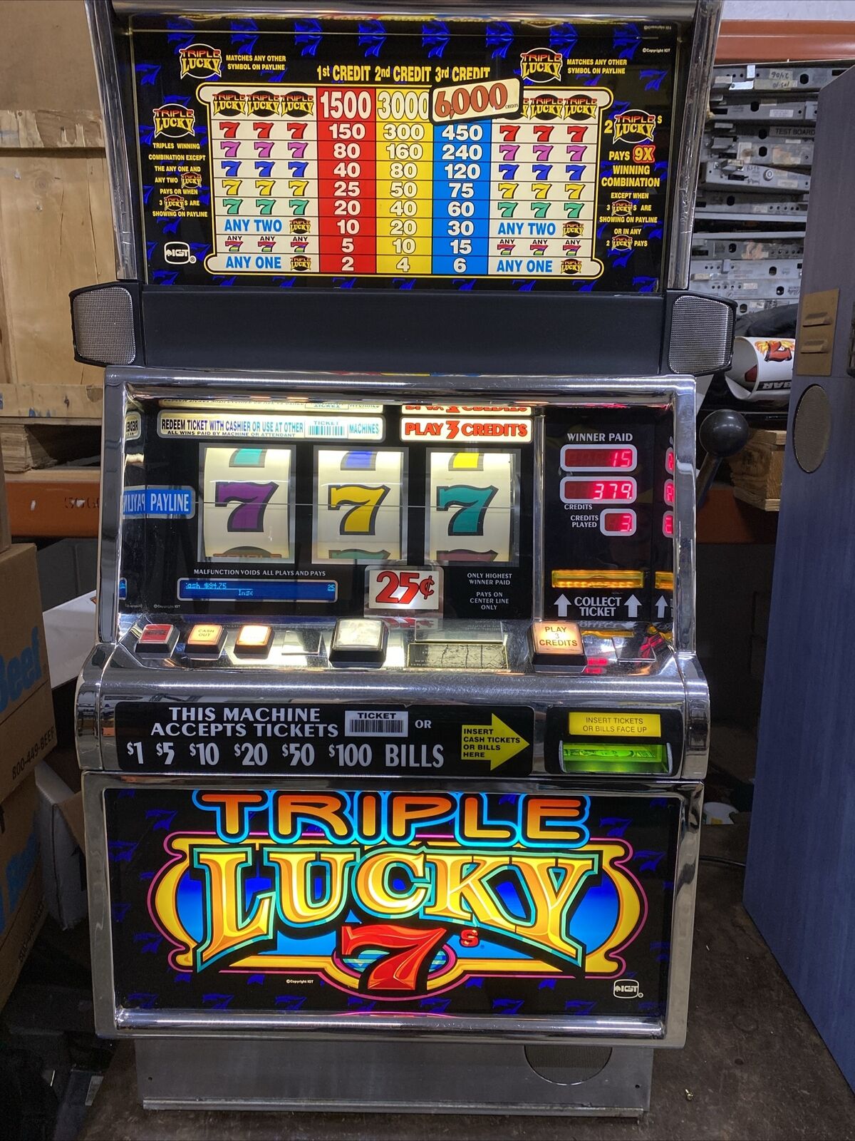 IGT S2000 Triple Lucky 7’s Slot MACHINE