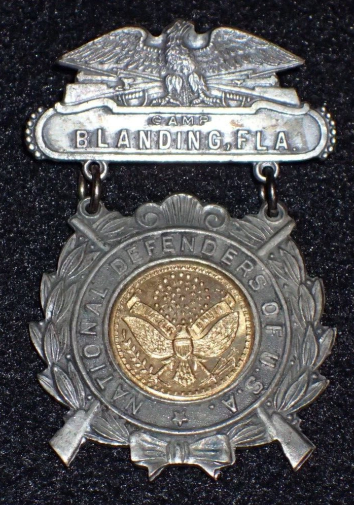 WWI US Army Camp Blanding Florida FLA National Defenders U.S.A. Medal \'\'SCHWAAB\'