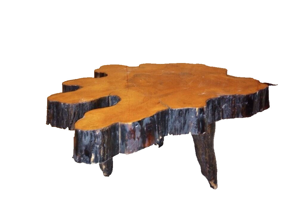 Vintage Cypress coffee table with black edging
