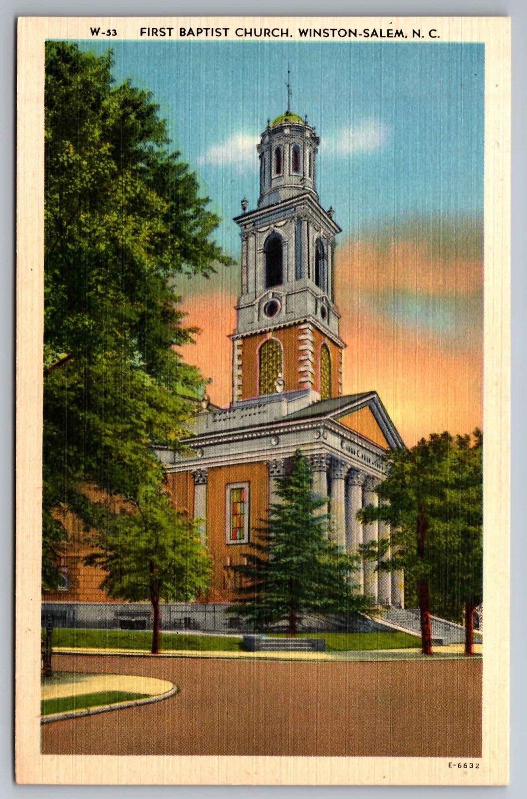 Postcard First Baptist Church Winston-Salem N.C.   G 17