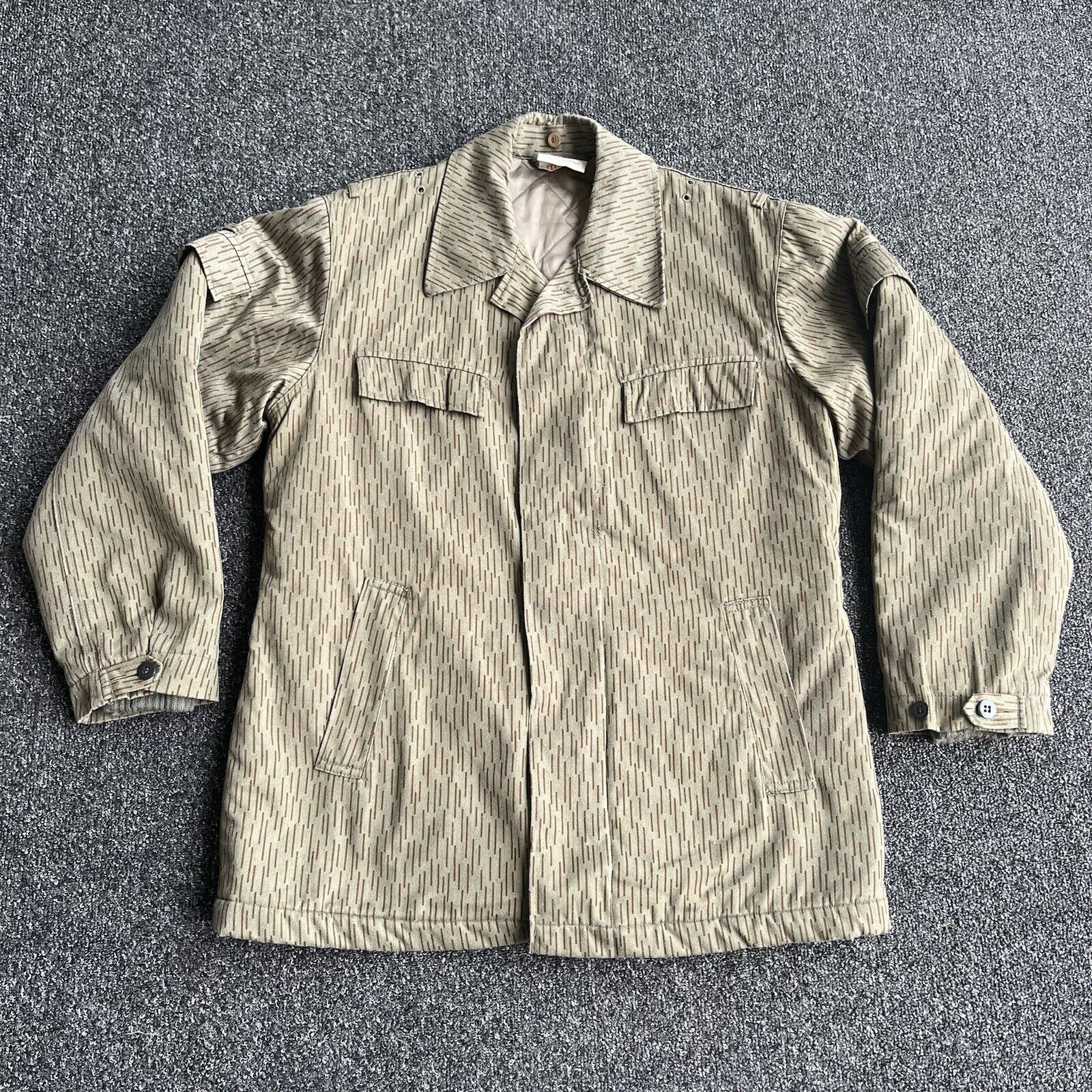Vintage Strum Handels GMBH Coat Mens 48 S Green Long Sleeve Lined Button Up