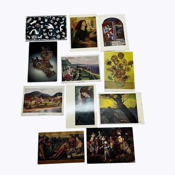 Lot of 11 vintage famous artworks postcards stamped 1963 Van Gogh Matisse