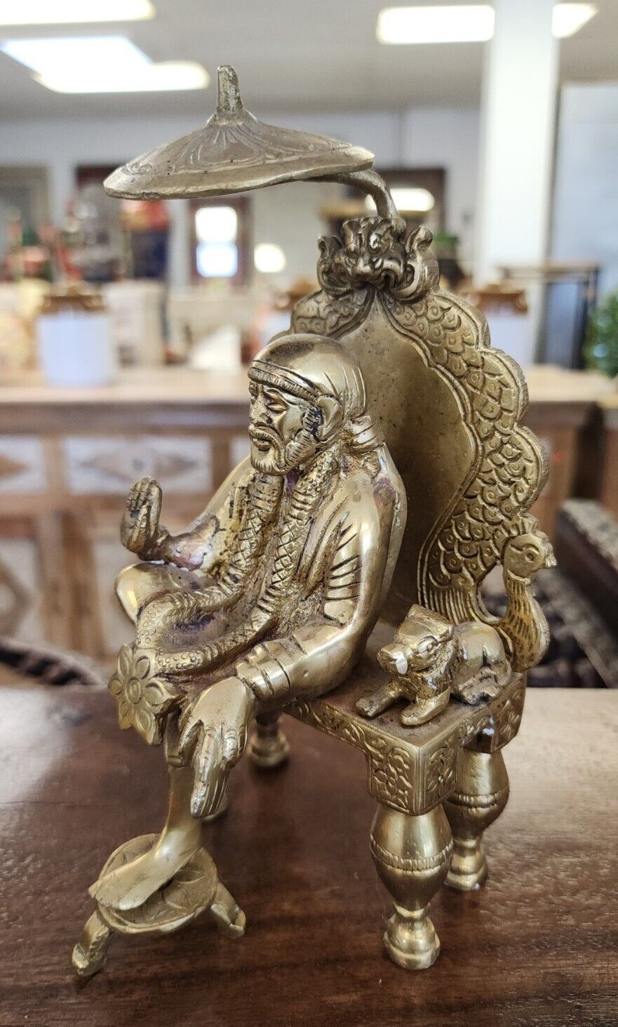 Brass 7.5 inches sai baba Statue Hindu God Usa Seller Fast Ship