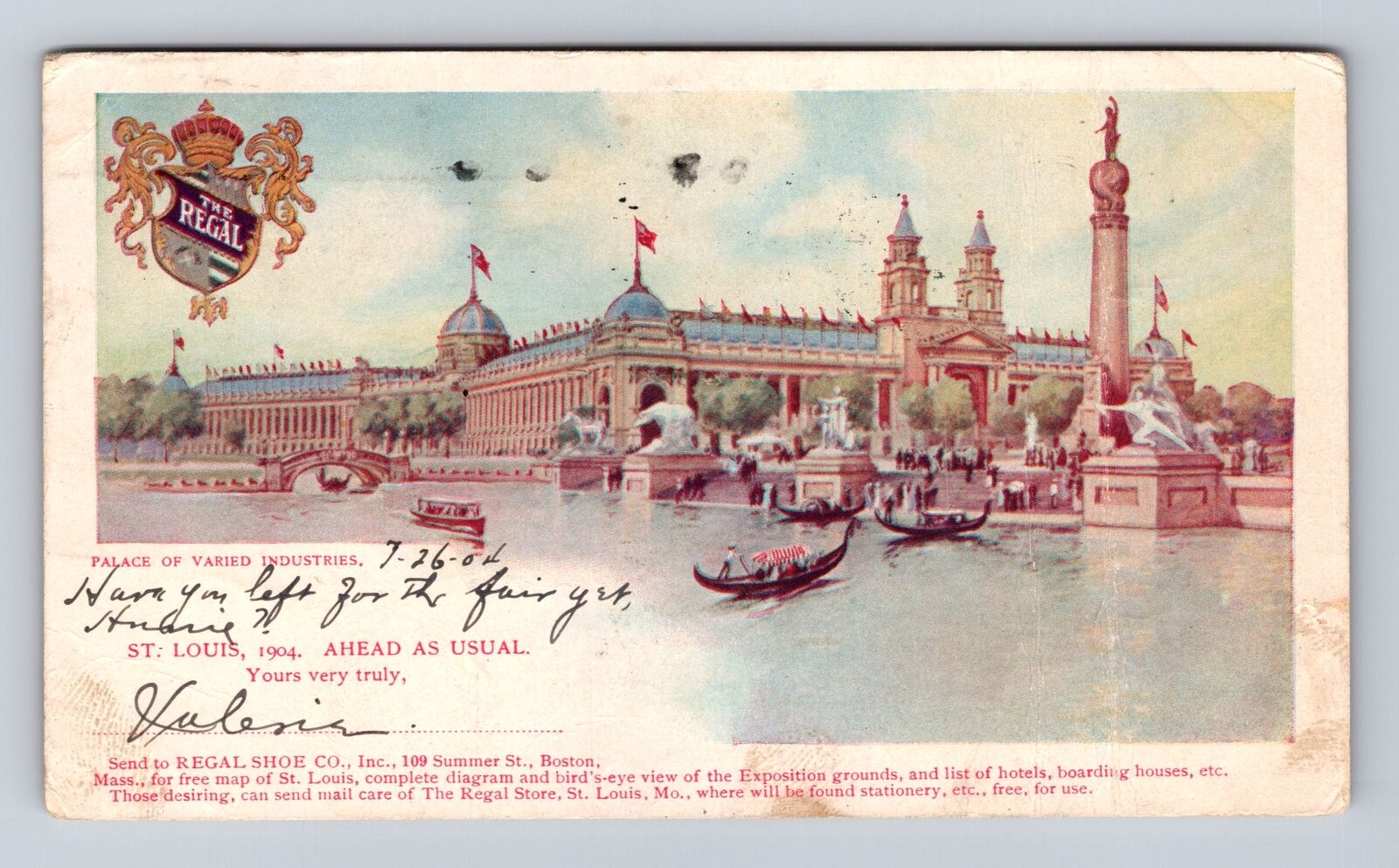 St Louis MO-Missouri Louisiana Purchase Exposition Vintage c1904 Postcard
