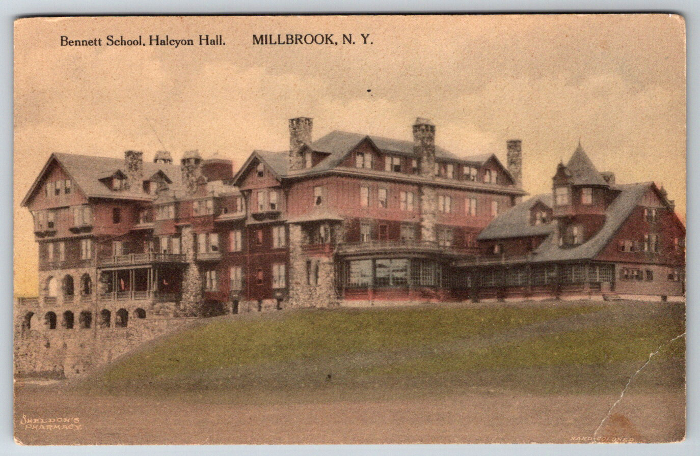 c1910s Bennett School Halcyon Hall Millbrook New York Antique Postcard