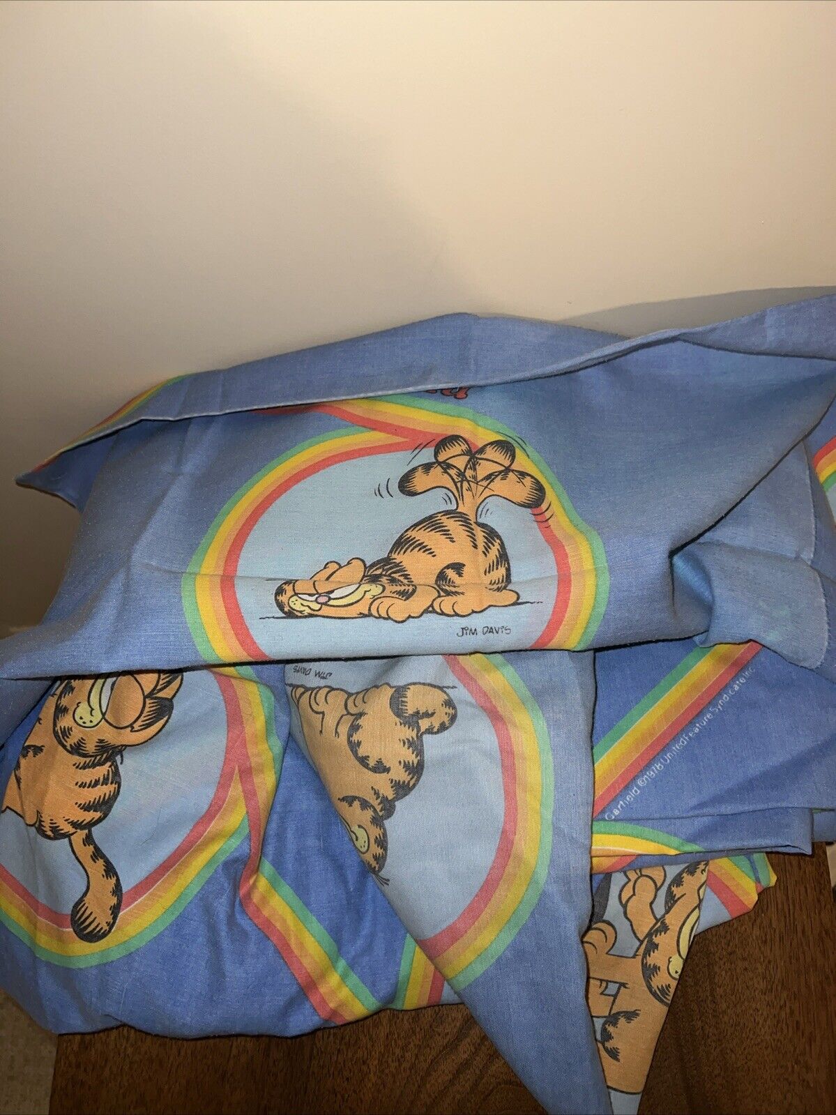 Vintage Garfield 1978 Complete Full Sheet Set Fitted 2 Pillow Case Rare 4 Pcs