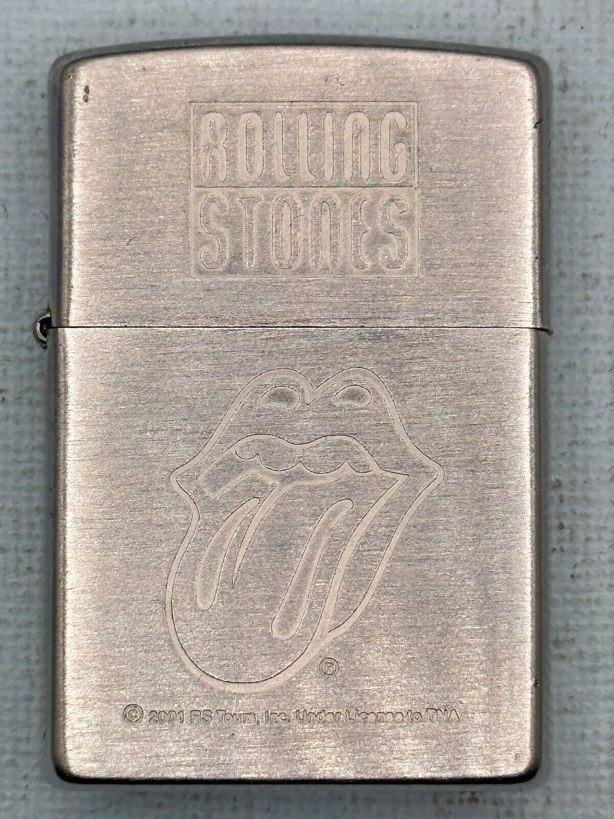Vintage 2000 Rolling Stones Tongue Chrome Zippo Lighter Mick Jagger