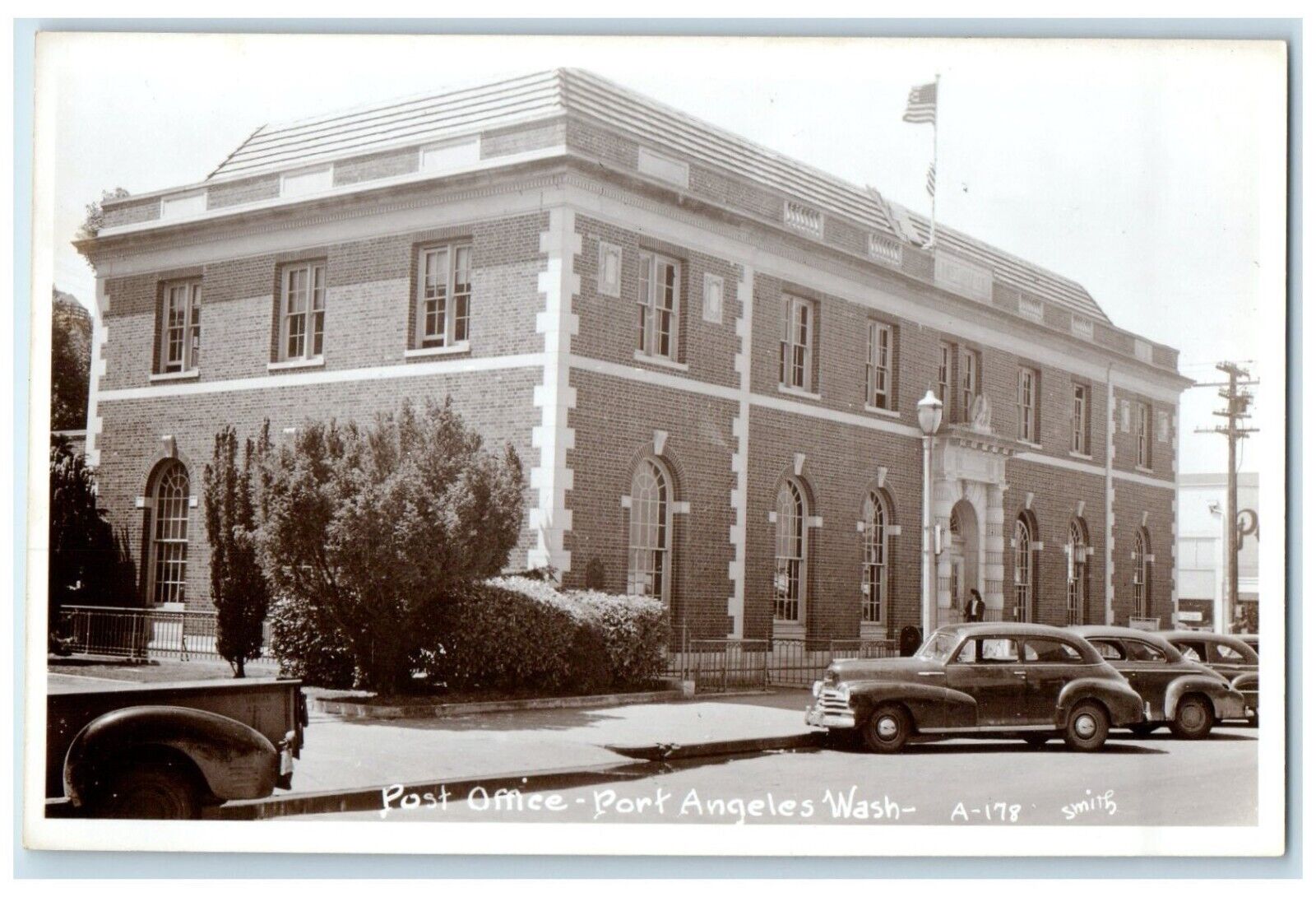 c1910\'s Post Office Cars Port Angeles Washington WA Smith RPPC Photo Postcard