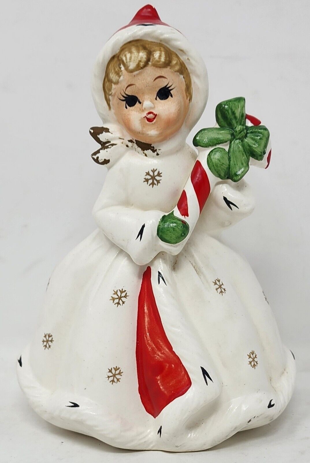 VTG Napco ware #8389 Christmas Planter Shopper Girl Candy Cane Japan 50s Figure