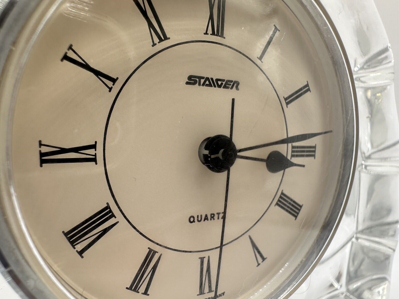 Crystal Clock Staiger West Germany Mantle Desk Clock VTG 6x5” Vintage Grannycore
