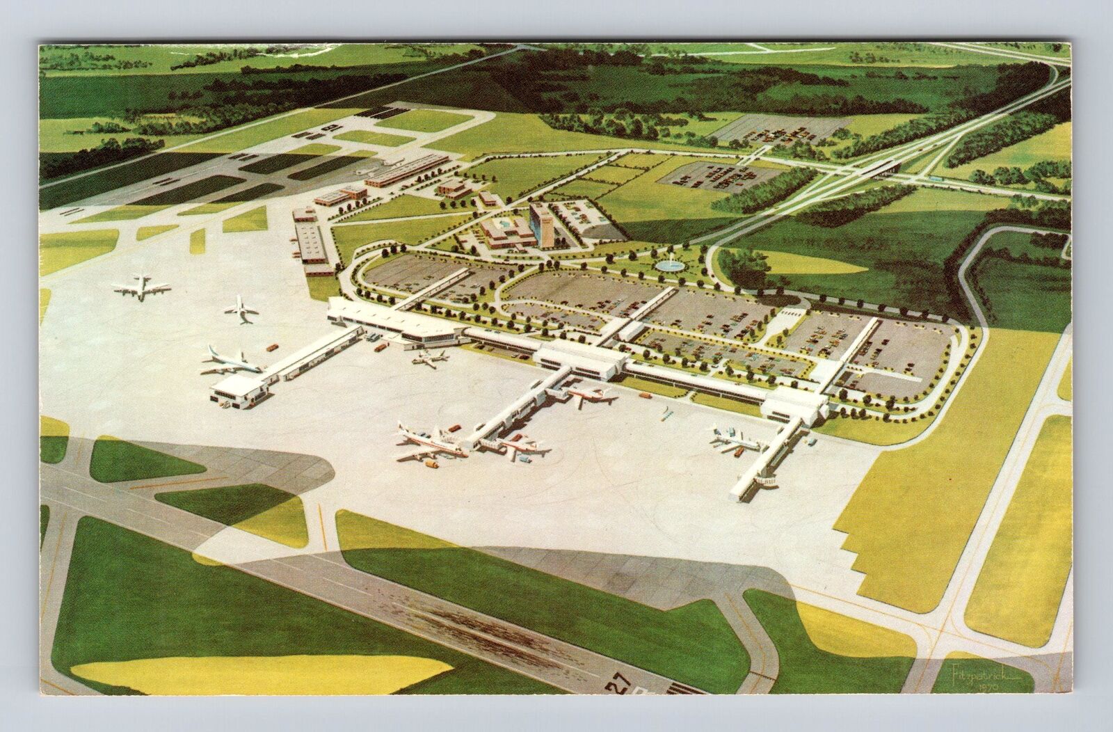 Cincinnati OH-Ohio, Greater Cincinnati Airport, Antique Vintage Postcard
