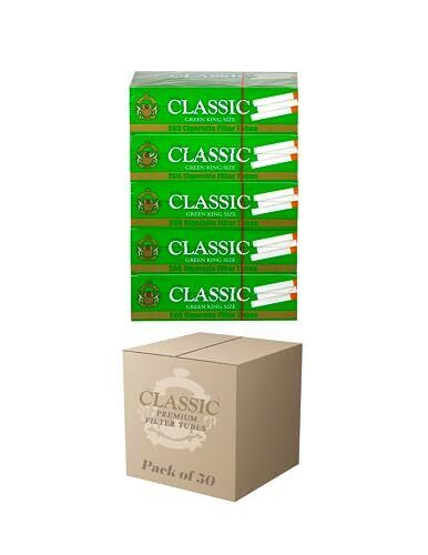 Global Classic Green Menthol Cigarette Tubes 200 Count Per Box (Full Case 50)