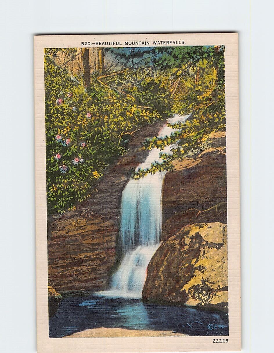 Postcard Beautiful Mountain Waterfalls
