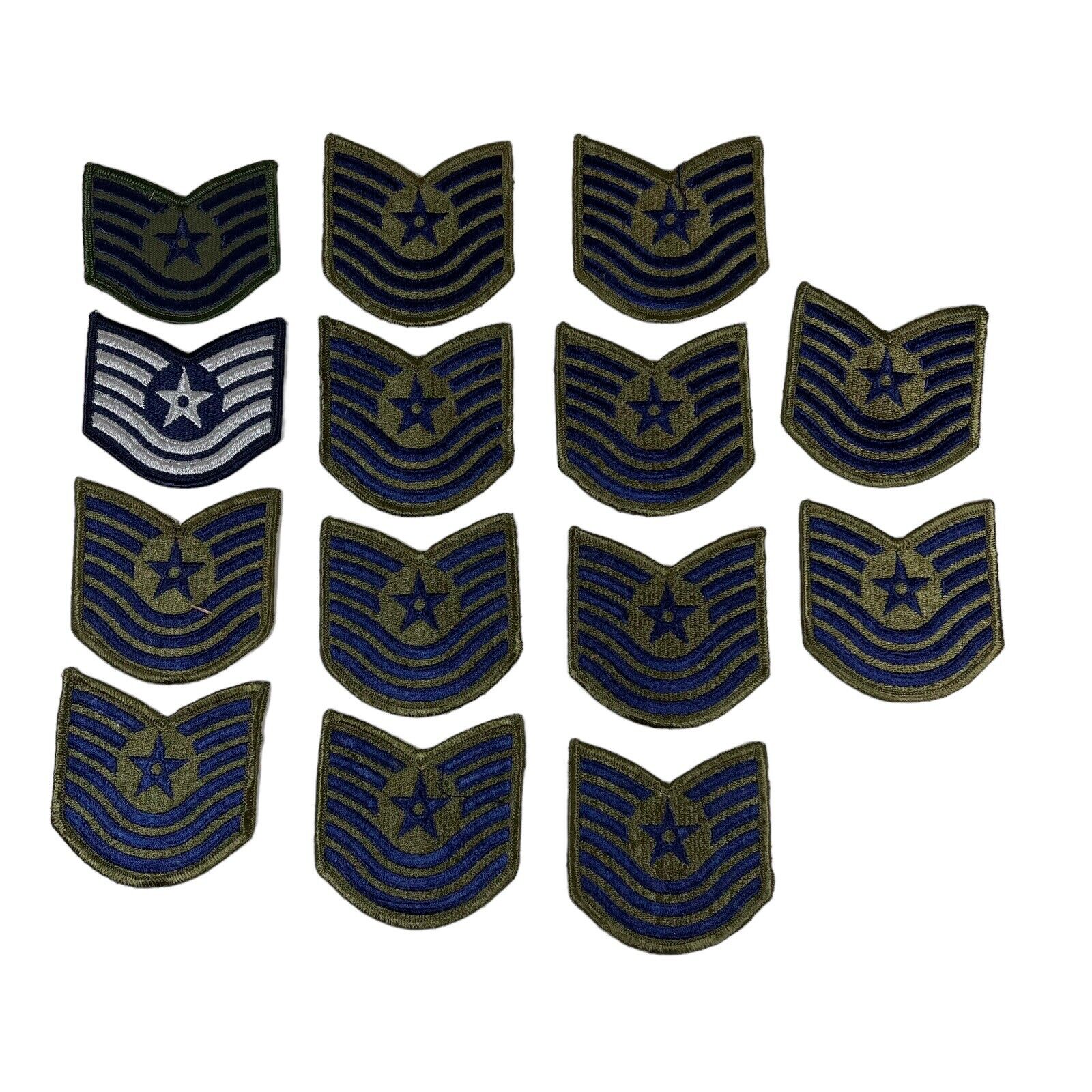 Lot US Military Air Force E-6 And E-7 Rank Patches Lot Of 14  Uniform Chevron