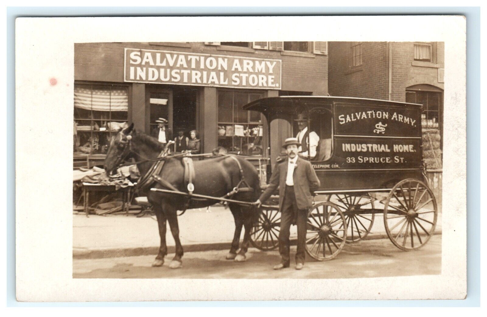 Hartford CT Connecticut Salvation Industrial Store Spruce Street Horse Delivery