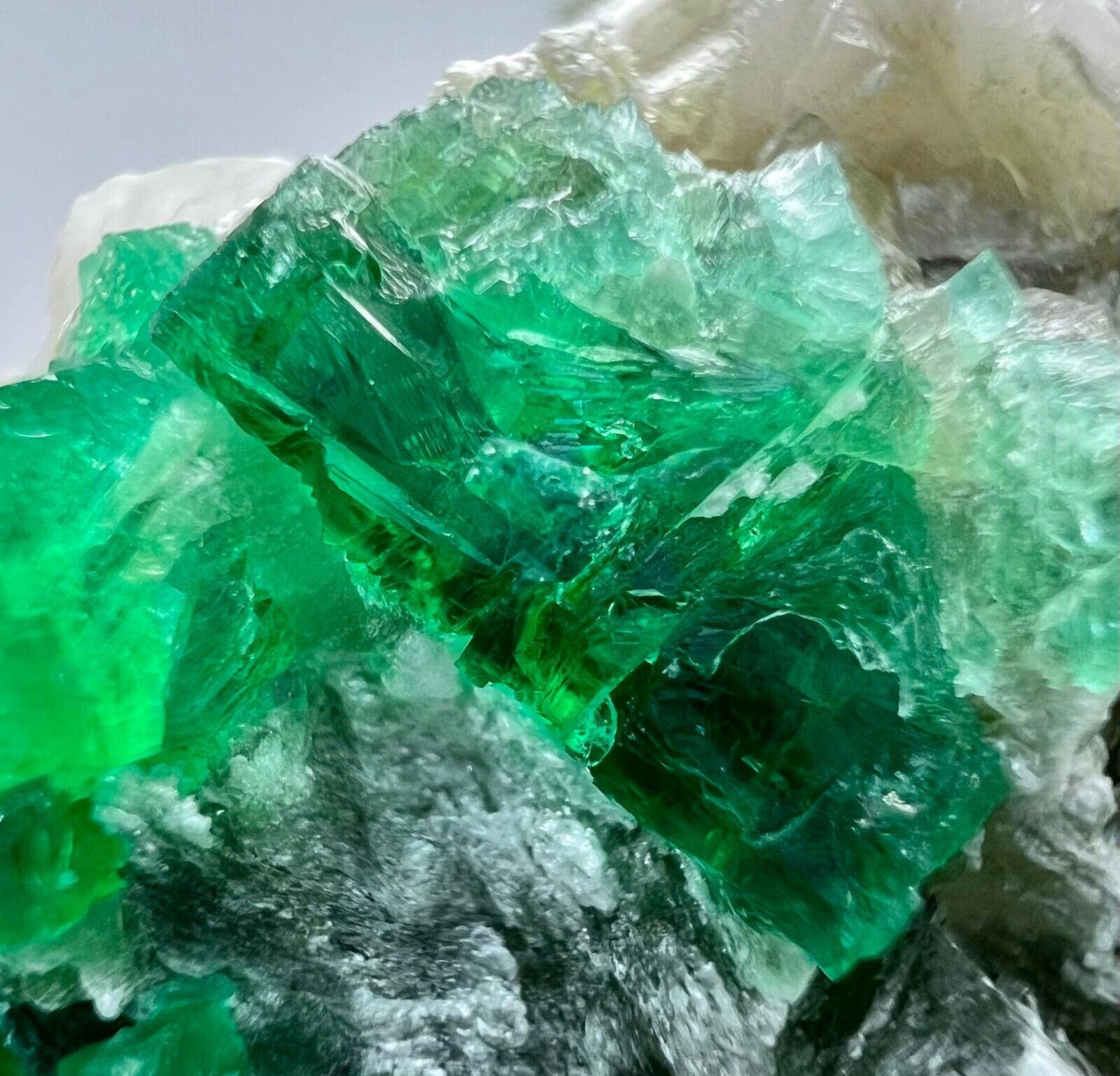 Amazing Transparent Top Green Swat Emerald Crystals On Matrix @PAK. 216 Grams