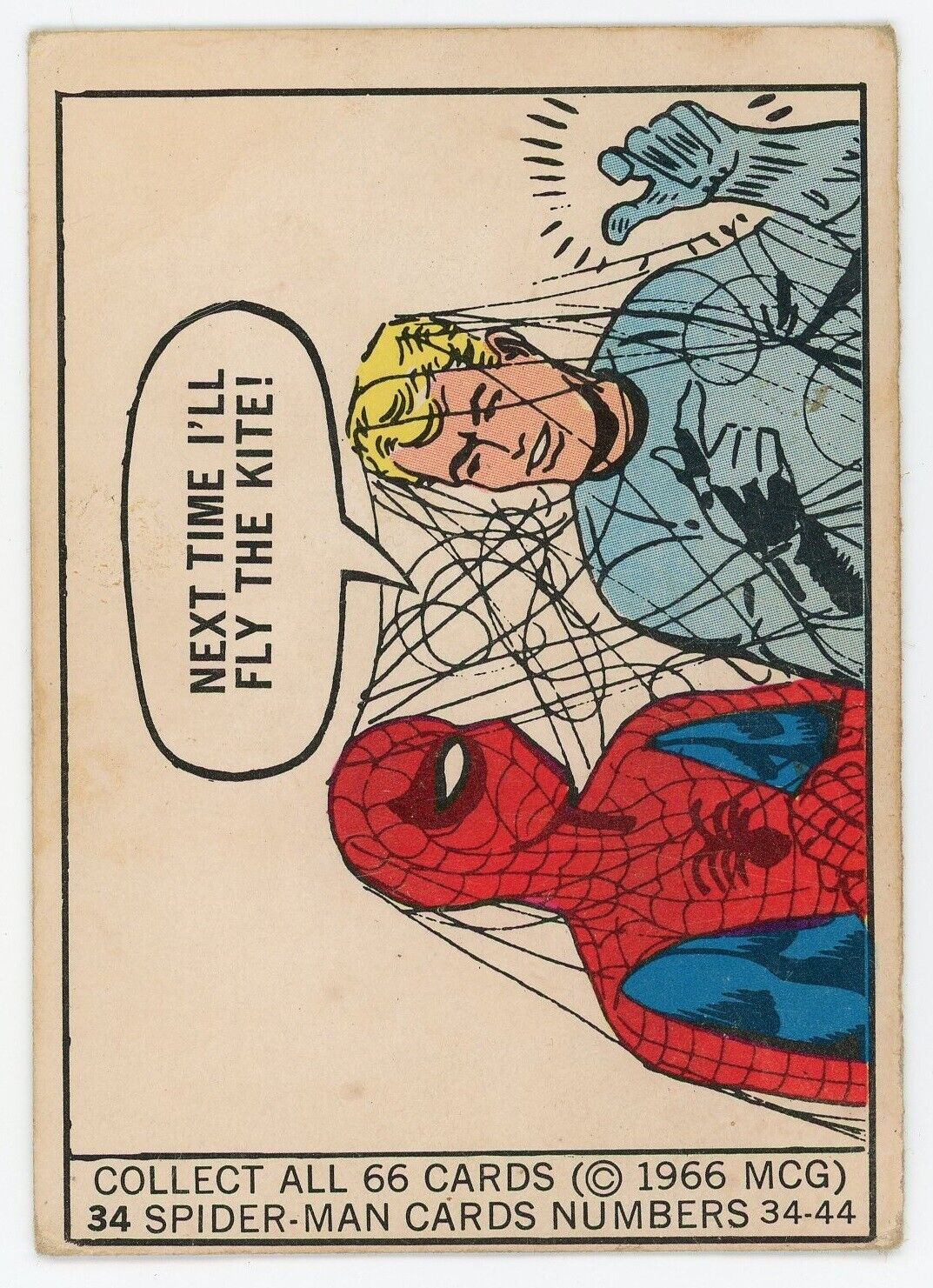 1966 Donruss Marvel Super Heroes Card #34 SPIDER-MAN