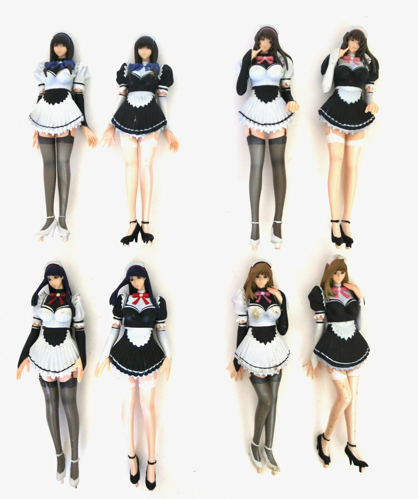 anime french maid figures set of 8 no stands 