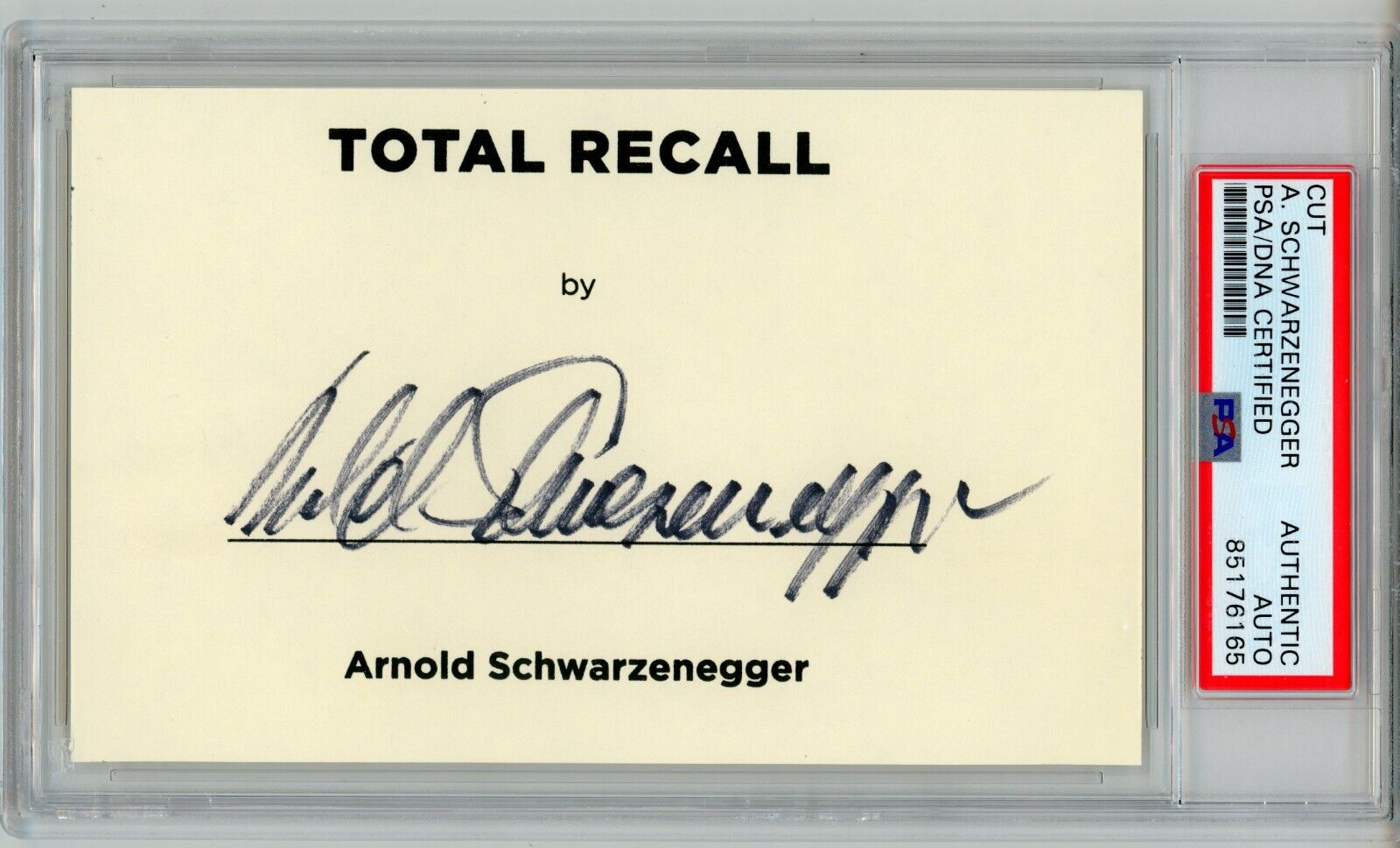 Arnold Schwarzenegger ~ Signed Autographed Total Recall Auto ~ PSA DNA Encased