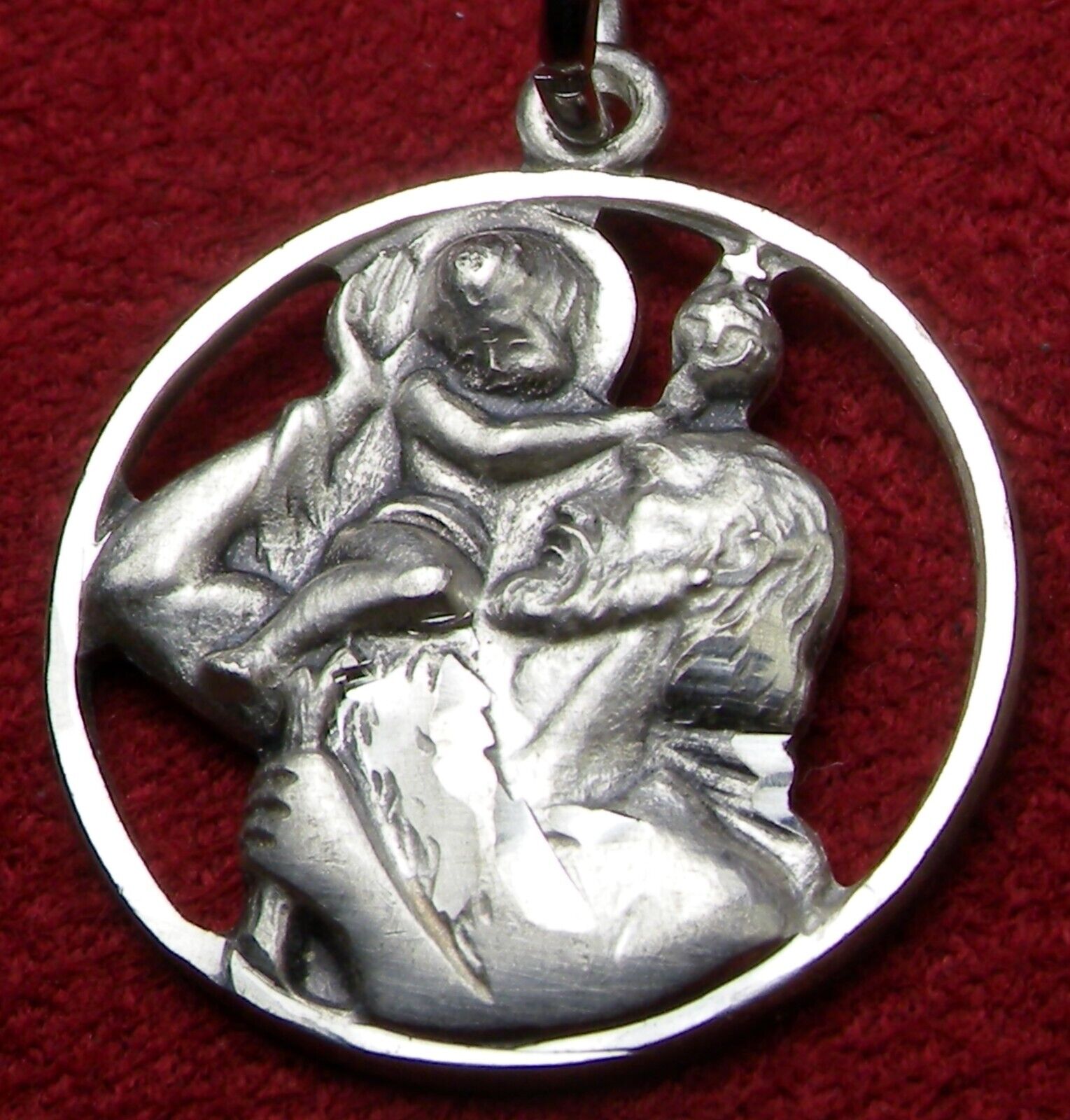 Carmelite Nun's BEAUTIFUL Vintage Sterling Silver Saint Christopher Rosary Medal