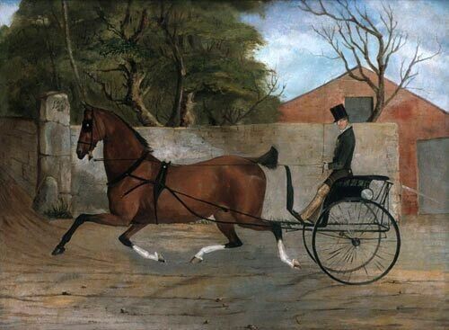 Oil painting Portrait-of-a-Gentleman-in-a-Carriage-1850-Unknown-artist-Oil-Paint