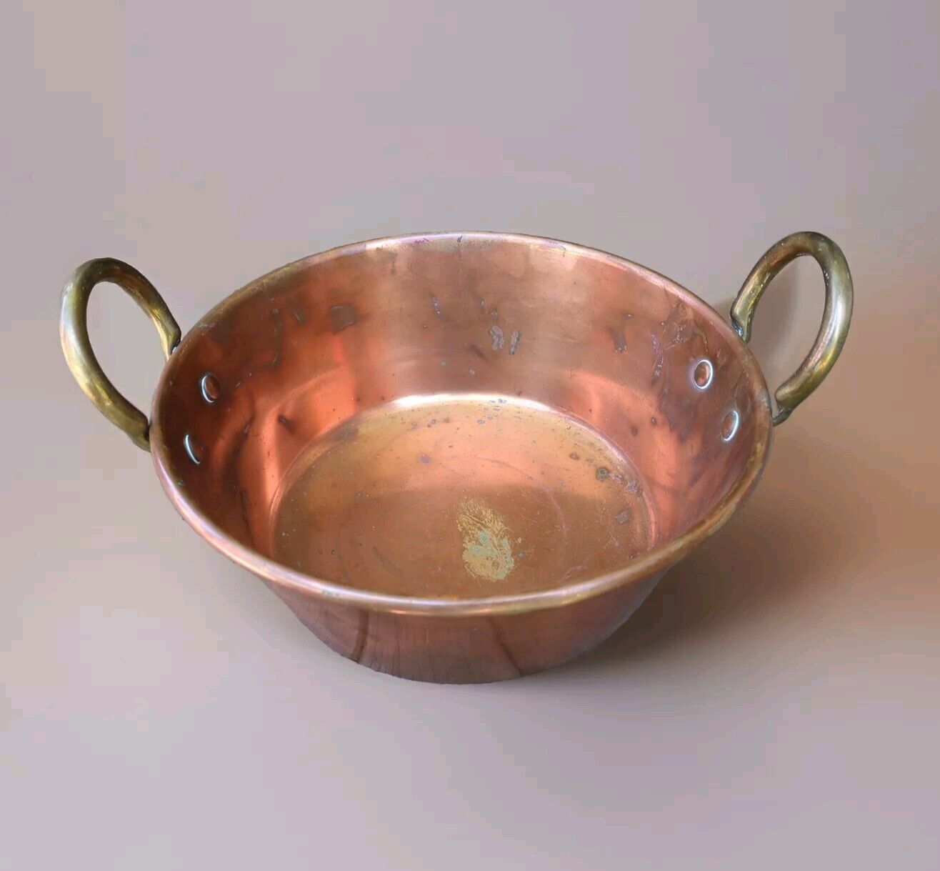 Heavy Antique Copper Jelly Pan☆Old French Copper Jam Pan 10.75