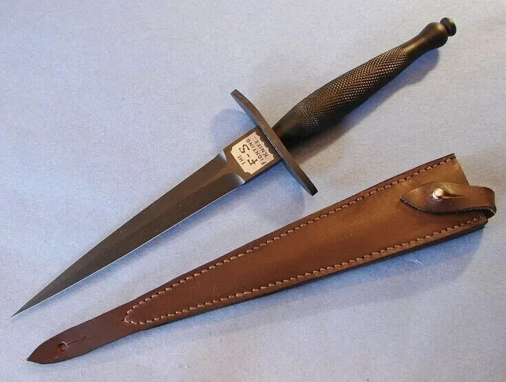 British Army Fairbairn Sykes Commando Dagger Knife 1st Pattern With Belt Sheath