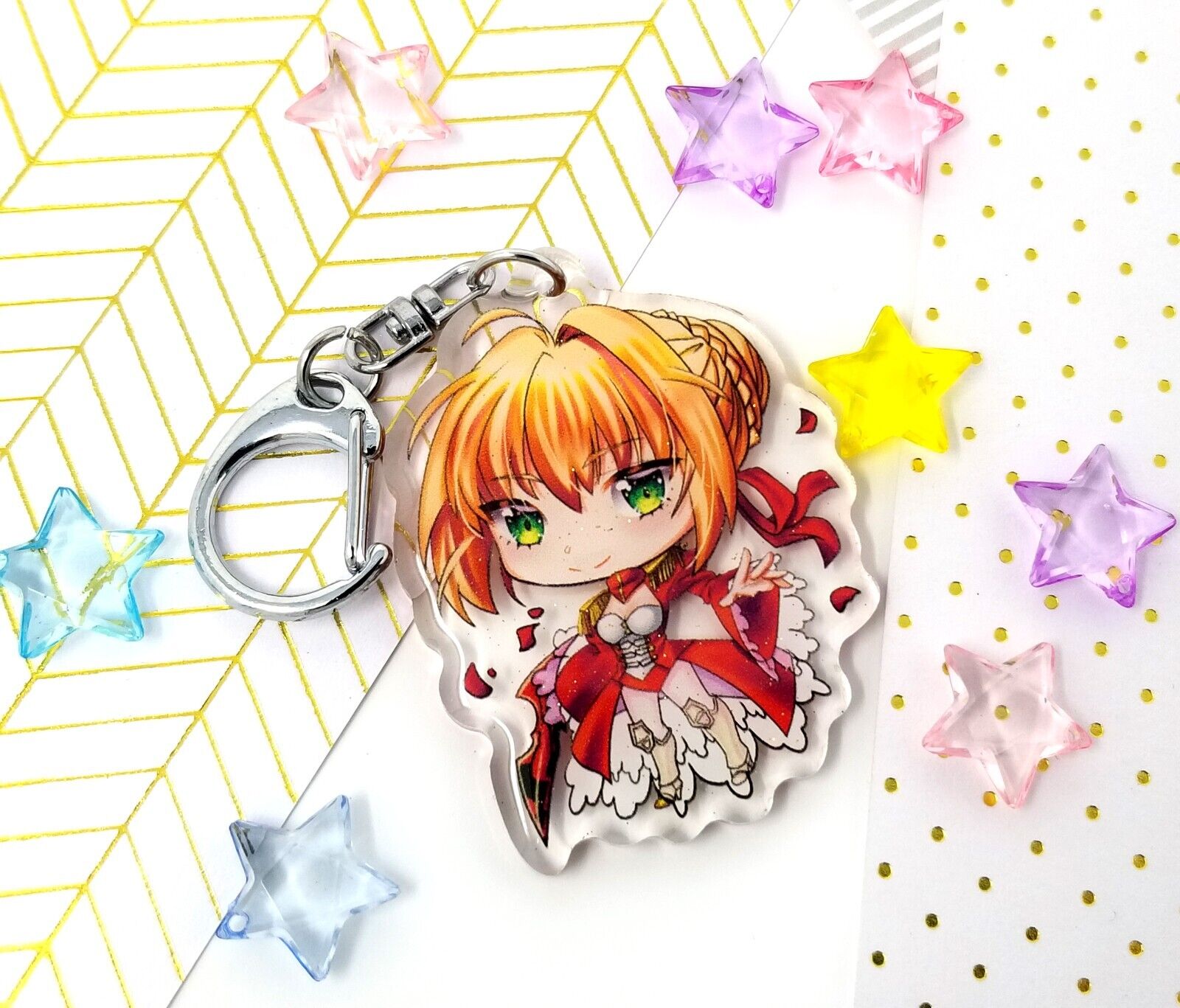 Nero Claudius Fate Extra 2in Clear Acrylic Anime Fanart Charm Keychain gift FGO