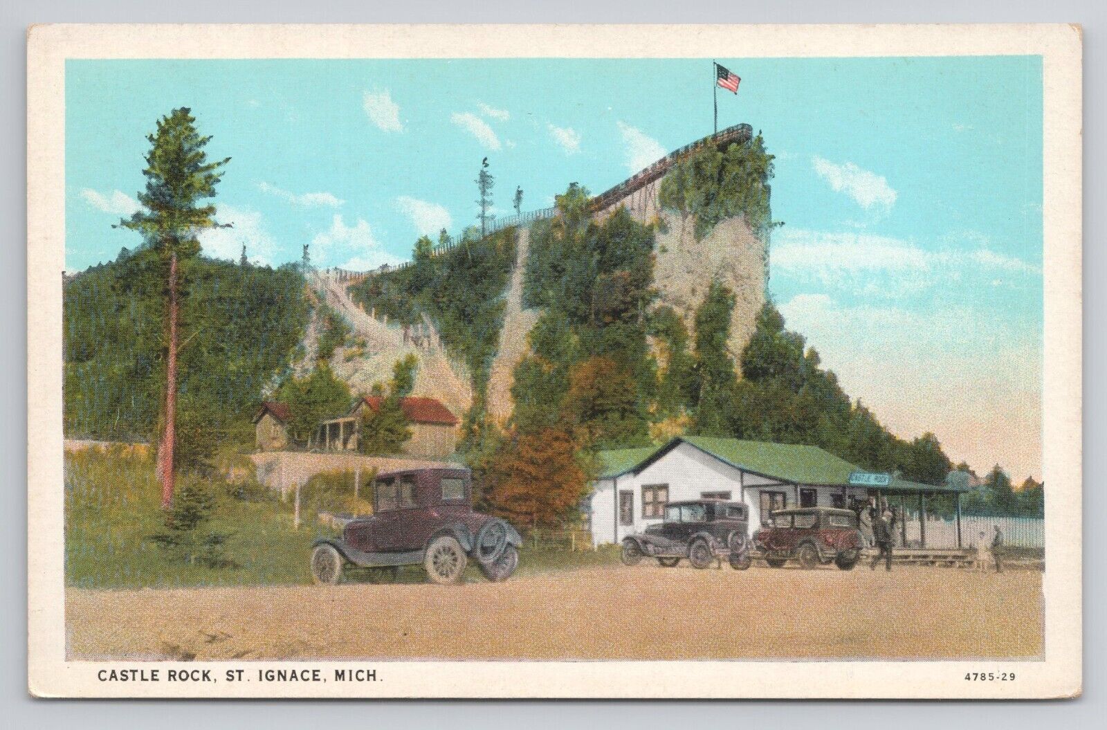 Postcard Castle Rock St Ignace Michigan