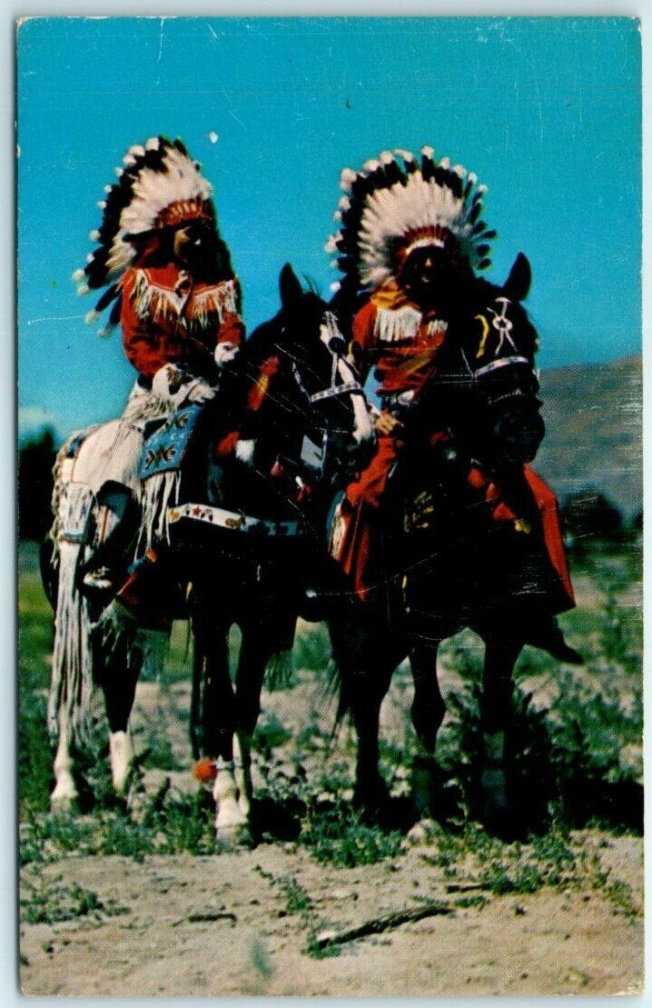 Postcard - First Americans in Full Dress