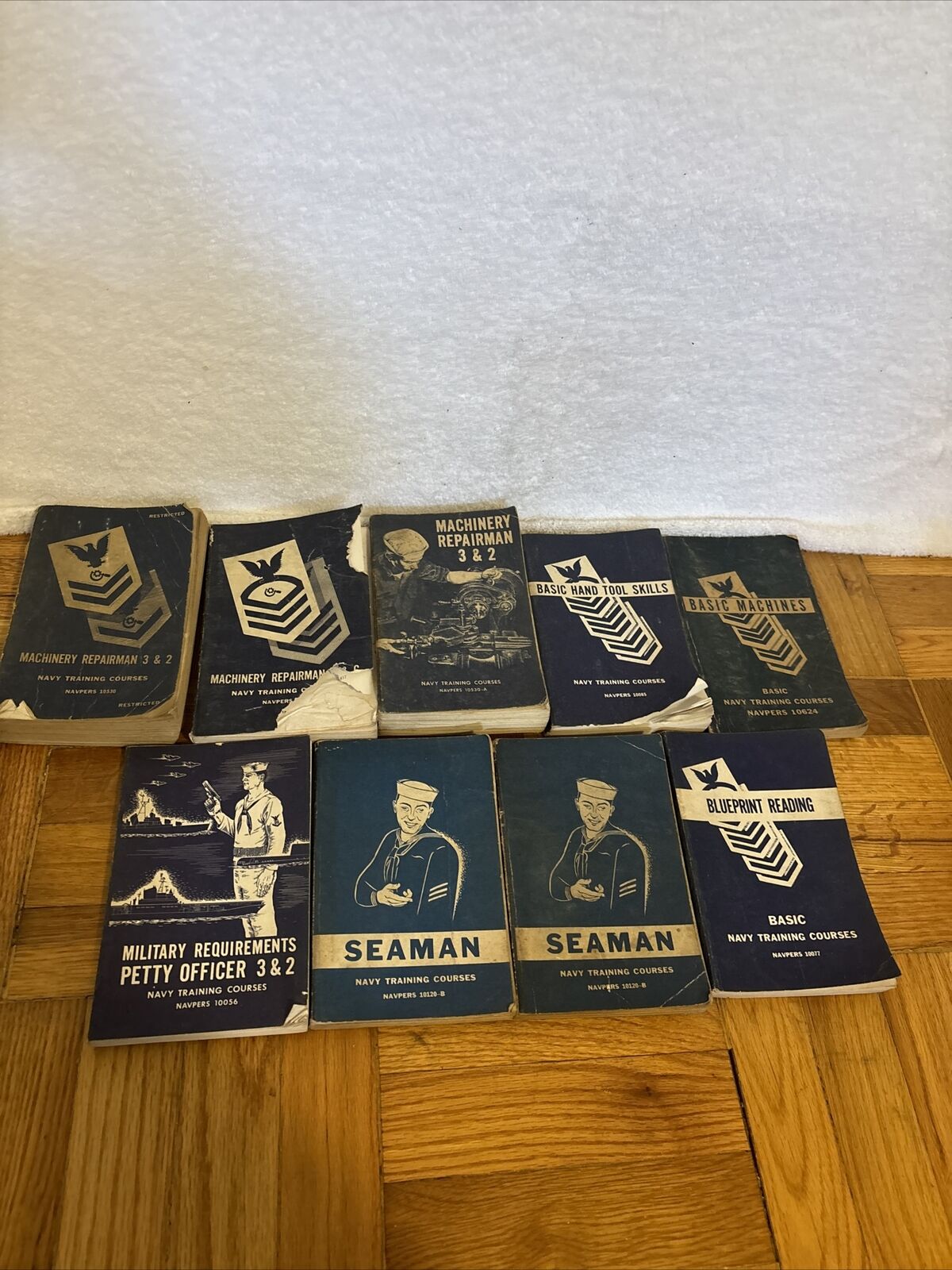Lot of 9 VTG Navy NAVPERS Military Training Course Books Manuals 1950S READ DESC