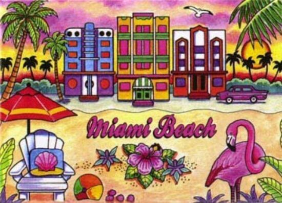 MIAMI BEACH FLORIDA FRIDGE COLLECTOR'S SOUVENIR MAGNET 2.5