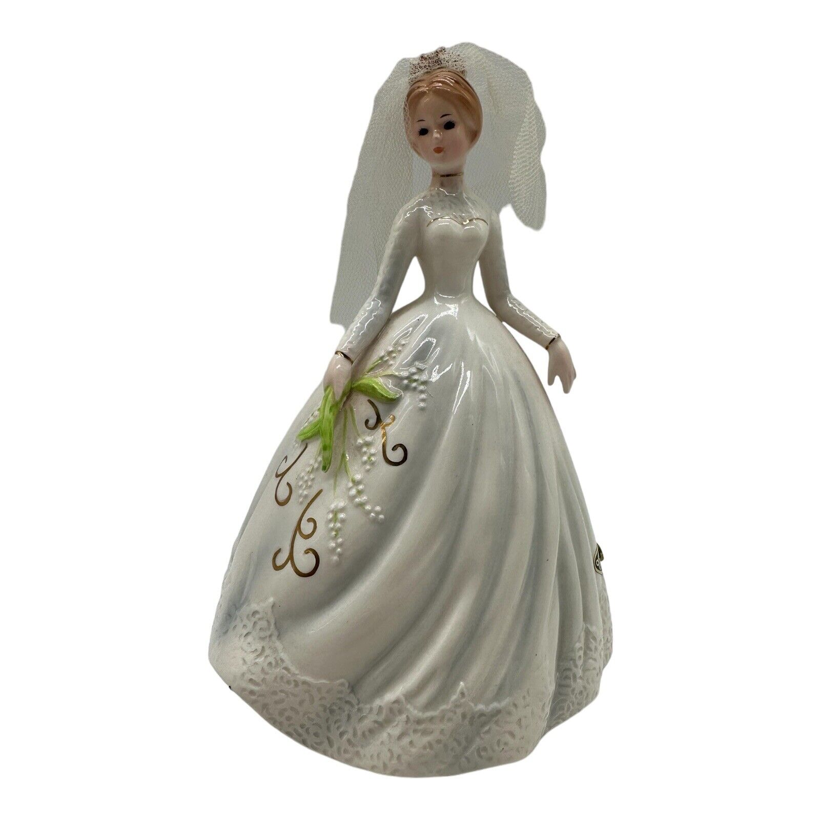 Vintage Josef Originals Figurine Here Comes The Bride Wedding Music Box Musical
