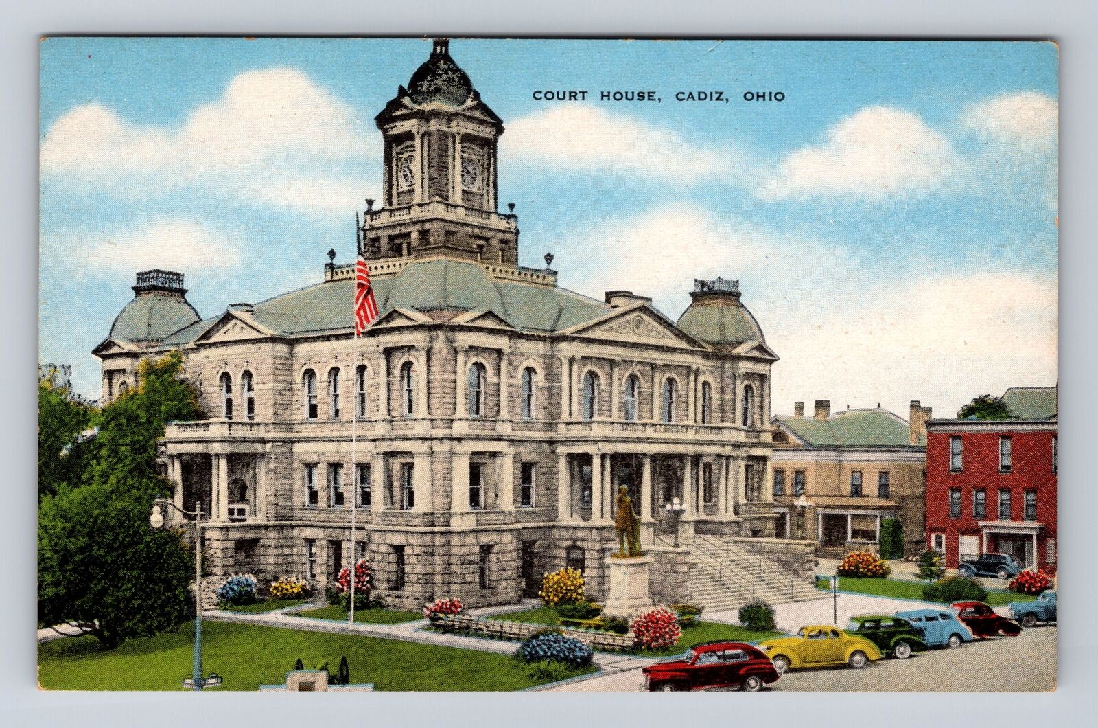 Cadiz OH-Ohio, Court House, Government Building, Antique Vintage Postcard