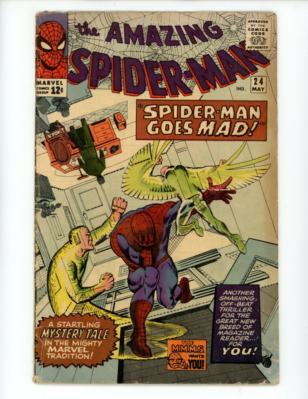 Amazing Spider-Man #24 Comic Book 1965 FN- Steve Ditko Marvel Sman
