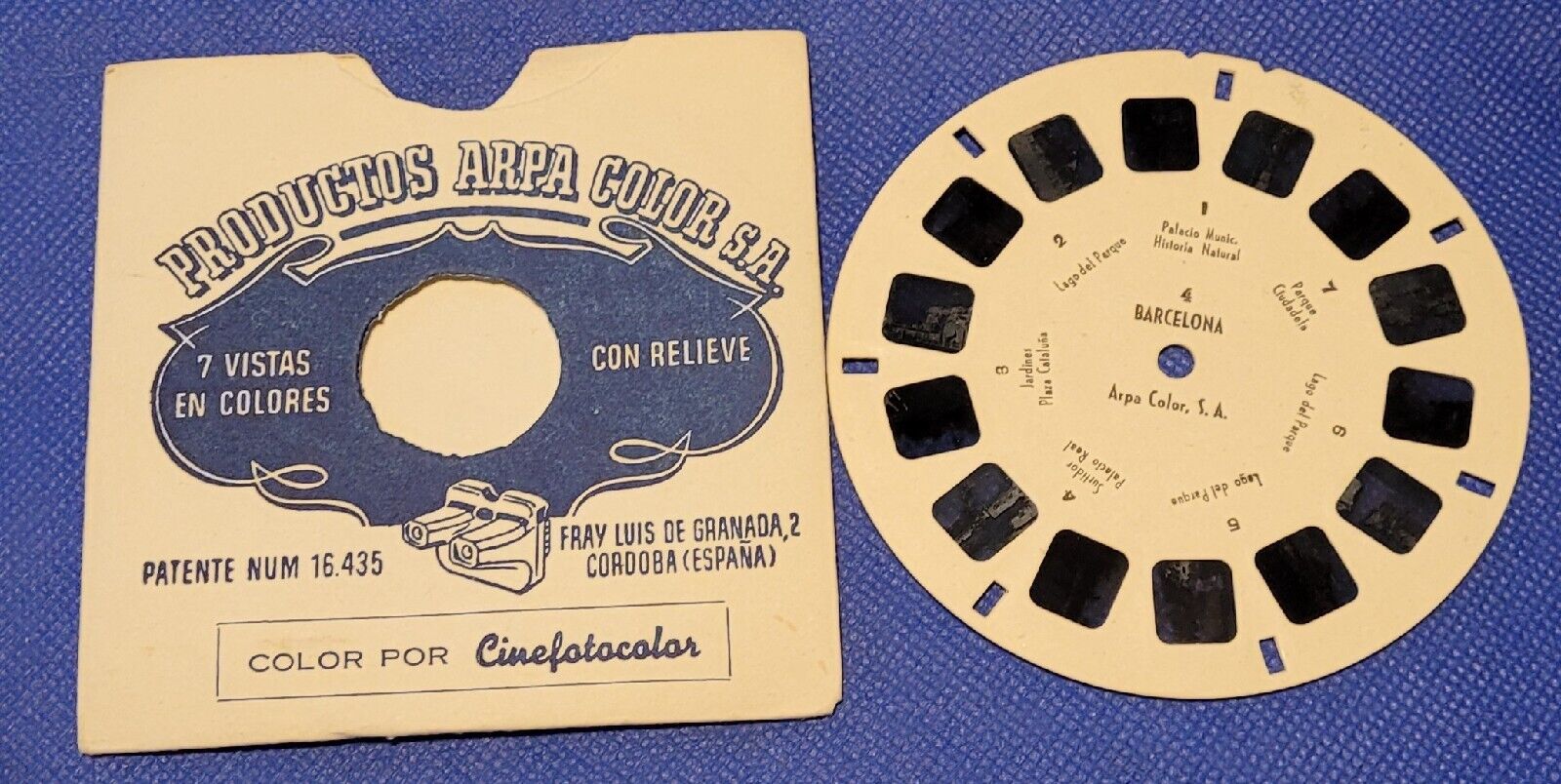 Vintage Single ARPA Color SA view-master Reel 4 Barcelona Spain Made in Spain