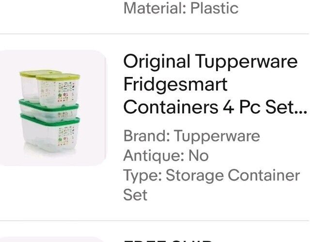 Original Tupperware Fridgesmart Containers 4 Pc Set BRAND NEW 