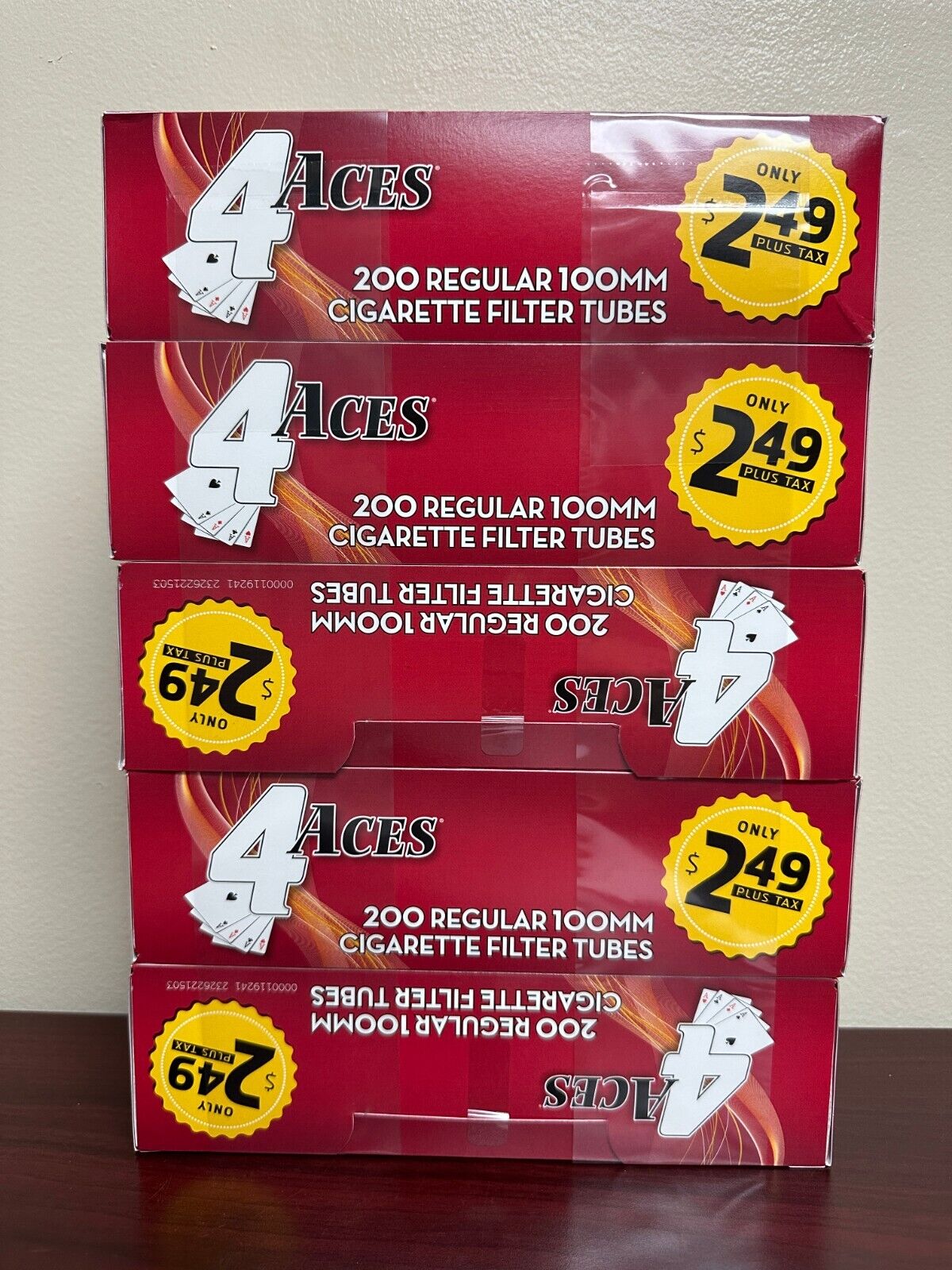 4 ACES Regular 100mm 200ct Each -5 Pack Cigarette Tubes