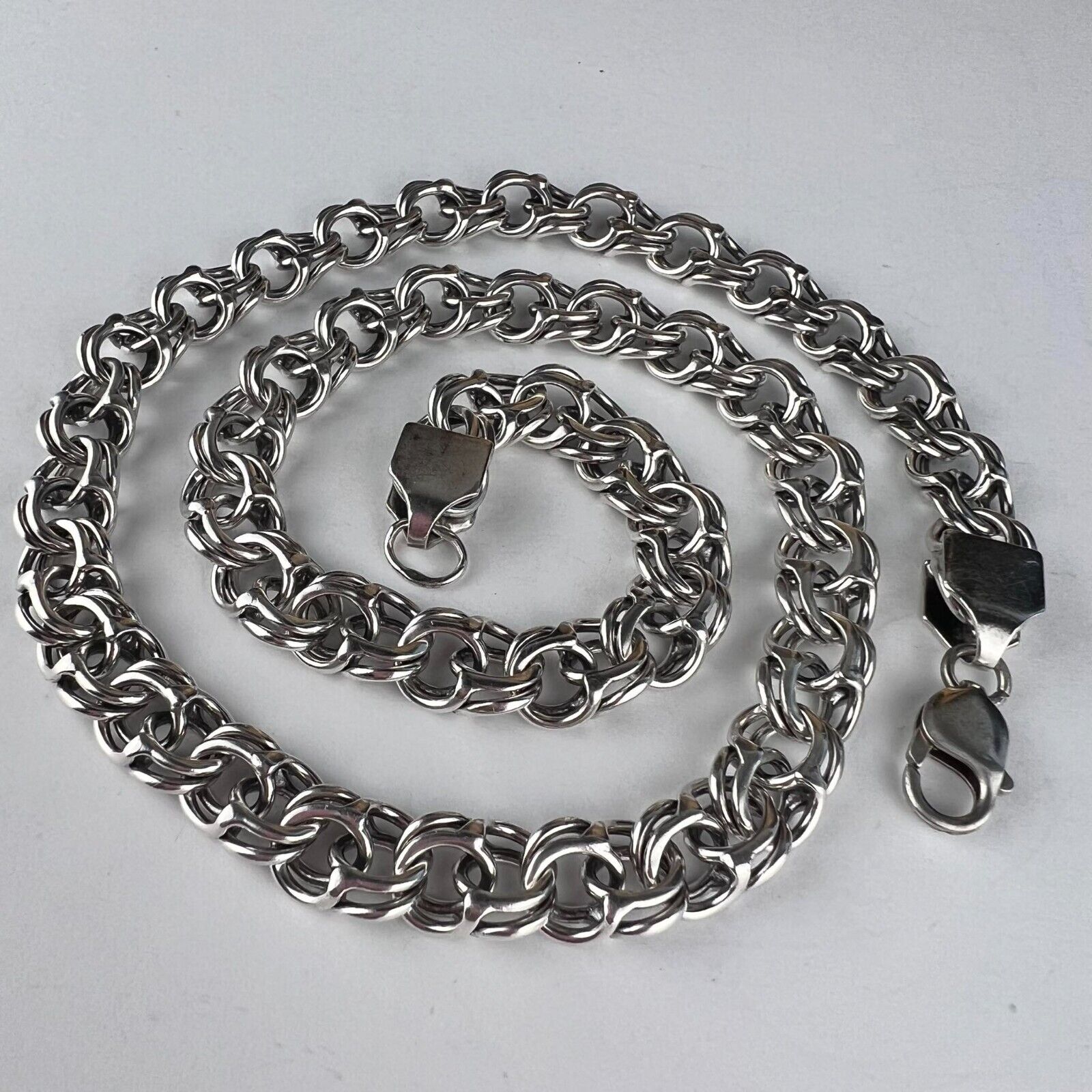 MASSIVE VINTAGE STERLING SILVER 925 Men's Women's Necklace Chain Jewelry 85 Gr